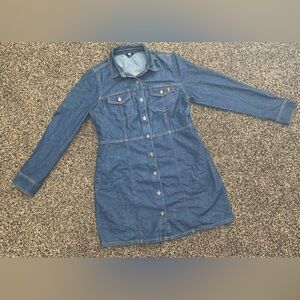 Frye Denim Blue Button-Up Dress size Large NWT